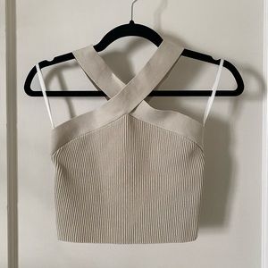 Aritzia Sculpt Knit Criss Cross Cropped Tank